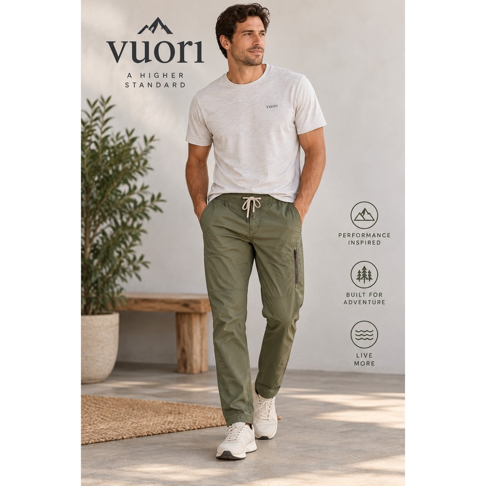 Vuori Pants Mens Ripstop Climber Slim Green V412 Hiking Camp Canvas Size XL